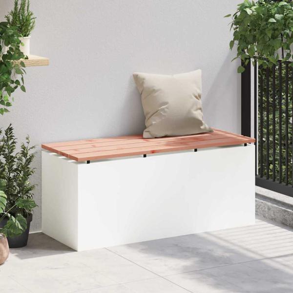 Gartenbank Weiß 100 x 40 x 43 cm Stahl