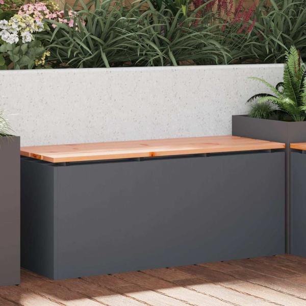 ARDEBO.de - Gartenbank Anthrazit 100 x 40 x 43 cm Stahl