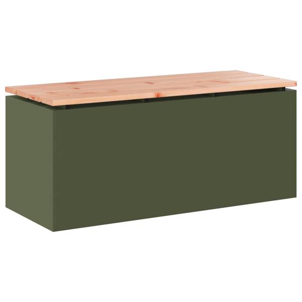 Gartenbank Olivgrün 100 x 40 x 43 cm Stahl