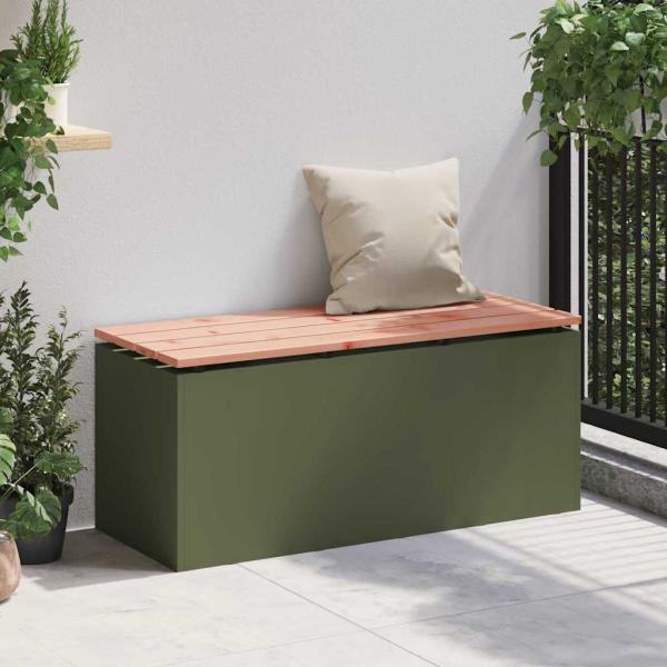 Gartenbank Olivgrün 100 x 40 x 43 cm Stahl