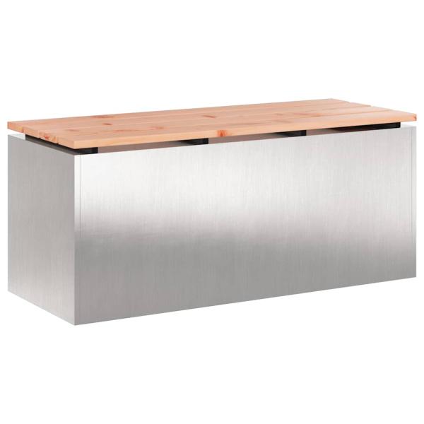 Gartenbank Silber 100 x 40 x 43 cm Edelstahl