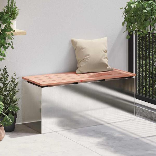 Gartenbank Silber 100 x 40 x 43 cm Edelstahl