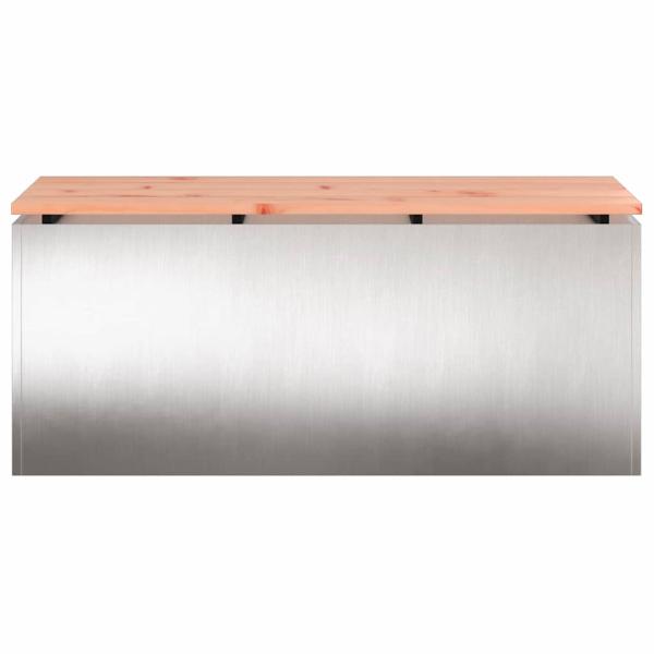 Gartenbank Silber 100 x 40 x 43 cm Edelstahl