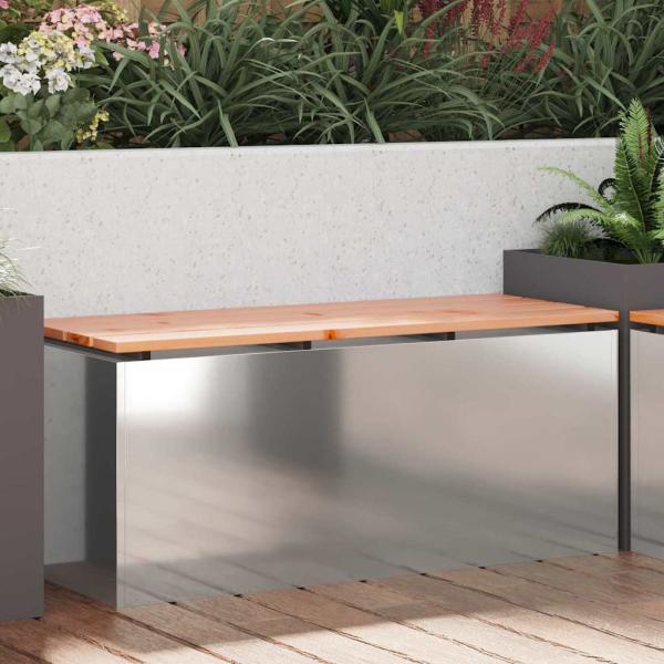 ARDEBO.de - Gartenbank Silber 100 x 40 x 43 cm Verzinkter Stahl