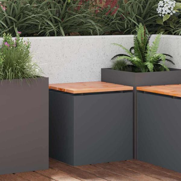 ARDEBO.de - Gartenbank Anthrazit 40 x 40 x 43 cm Stahl