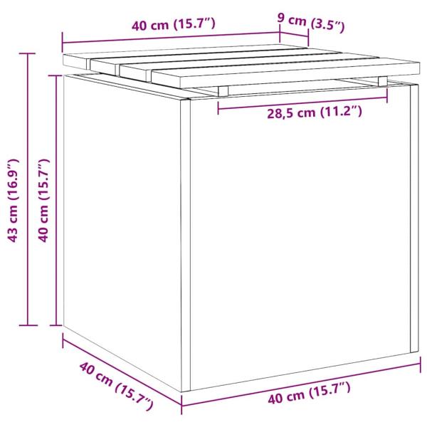 Gartenbank Anthrazit 40 x 40 x 43 cm Stahl