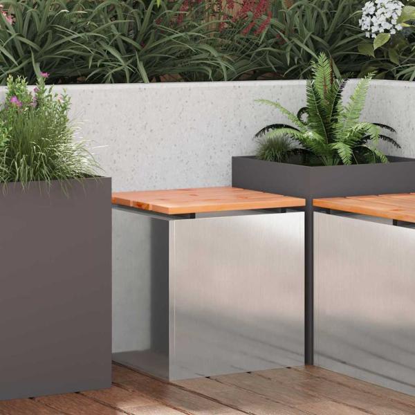 ARDEBO.de - Gartenbank Silber 40 x 40 x 43 cm Edelstahl