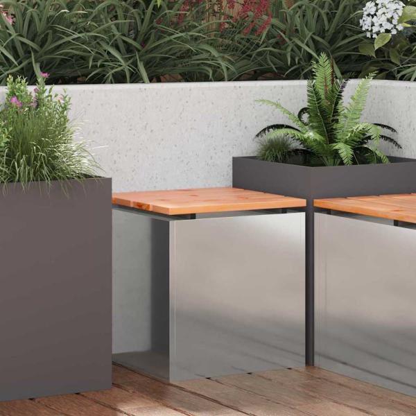 ARDEBO.de - Gartenbank Silber 40 x 40 x 43 cm Verzinkter Stahl