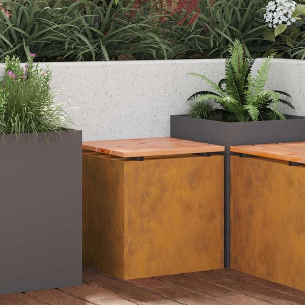 ARDEBO.de - Gartenbank Rostig 40 x 40 x 43 cm Wetterfeststahl