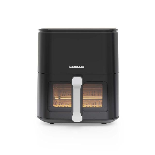Digitale Heißluftfritteuse XL | 5 l | 60-min Timer | 8 Voreinstellungen | Sichtfenster | Schwarz