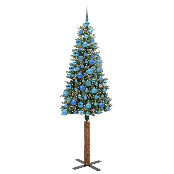 Schlanker Weihnachtsbaum mit 300 LEDs Grün und Weiß 180 cm