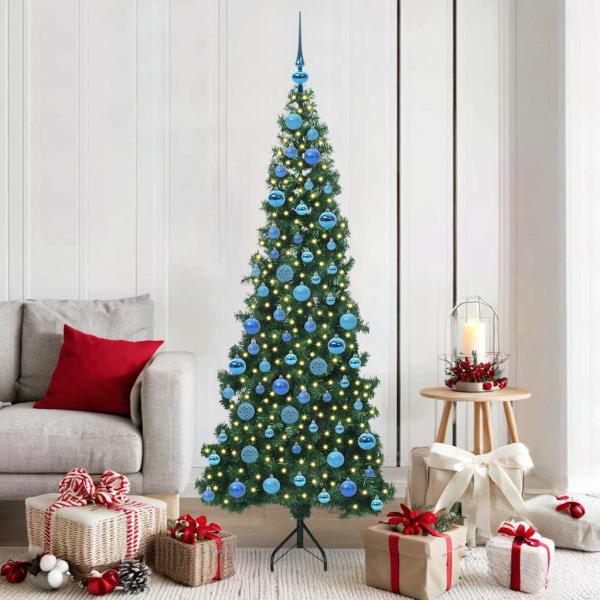 ARDEBO.de - Eckiger künstlicher Weihnachtsbaum Grün 180 cm PVC und Metall