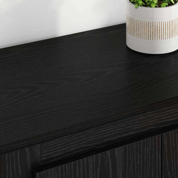 Sideboard 3 pcs Schwarz Eichen-Optik Holzwerkstoff