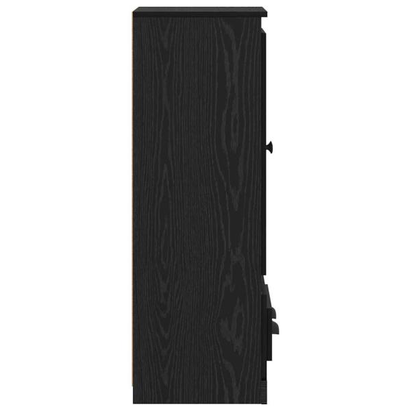 Sideboard 3 pcs Schwarz Eichen-Optik Holzwerkstoff