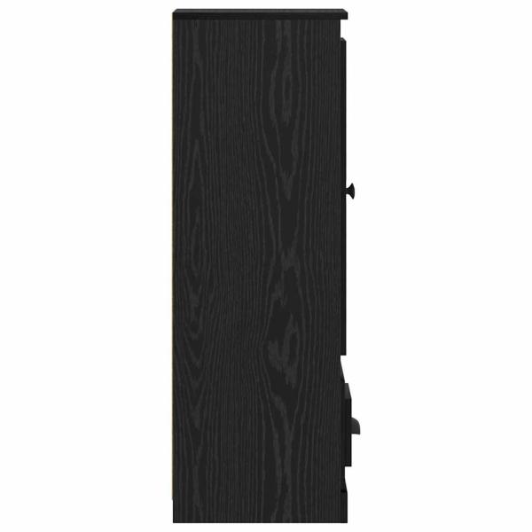 Sideboard 3 pcs Schwarz Eichen-Optik Holzwerkstoff