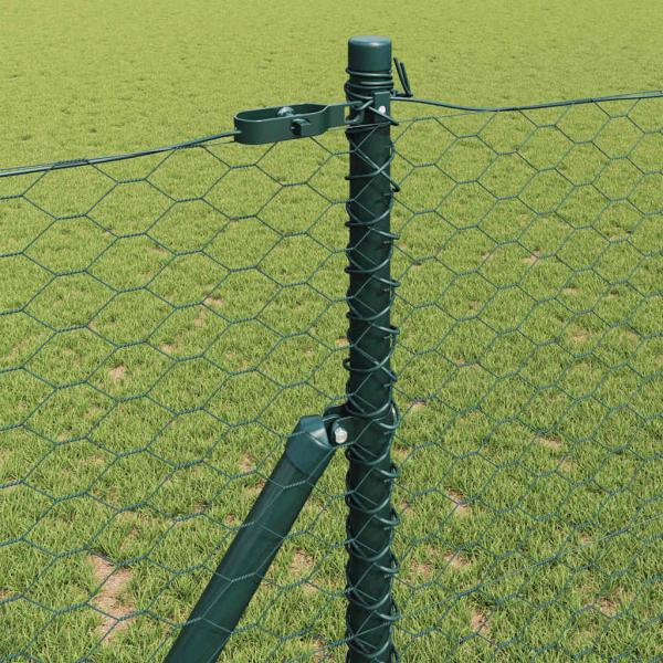 Zaun mit Pfosten Grün 1,4 x 25 m PVC-beschichteter Stahl