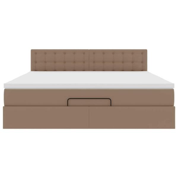 Ottoman-Bett mit Matratzen & LEDs Cappuccino-Braun 160x200cm