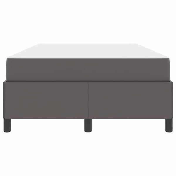 Bettgestell mit Matratze Grau 120 x 190 cm Kunstleder