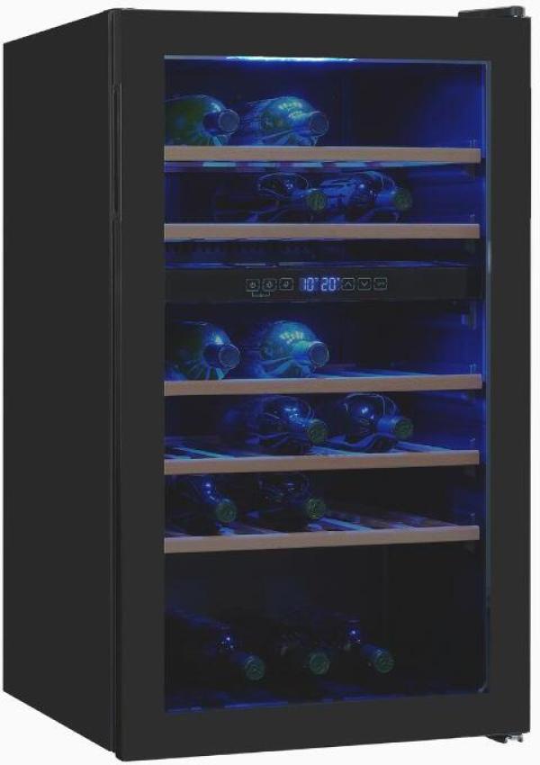 Exquisit WS2-45-GTE-160G Stand Weinkühlschrank, 49 cm breit, 45 Standardweinflaschen, Kindersicherung, schwarz