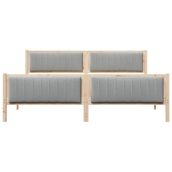 Bettgestell Braun und hellgrau 200 x 200 cm Massivholz Kiefer