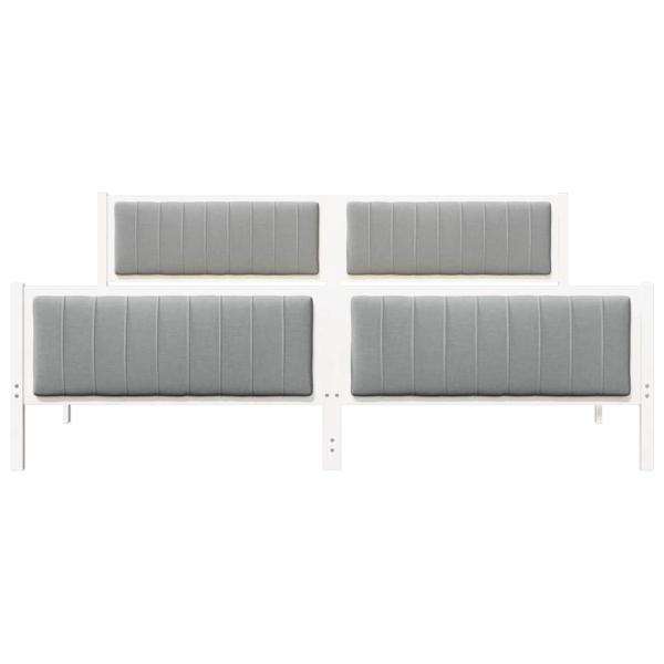 Bettgestell Weiß und hellgrau 200 x 200 cm Massivholz Kiefer