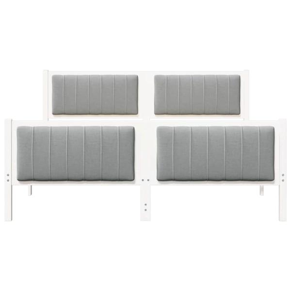 Bettgestell Weiß und hellgrau 160 x 200 cm Massivholz Kiefer