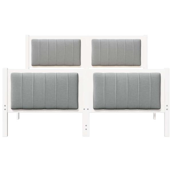 Bettgestell Weiß und hellgrau 140 x 190 cm Massivholz Kiefer