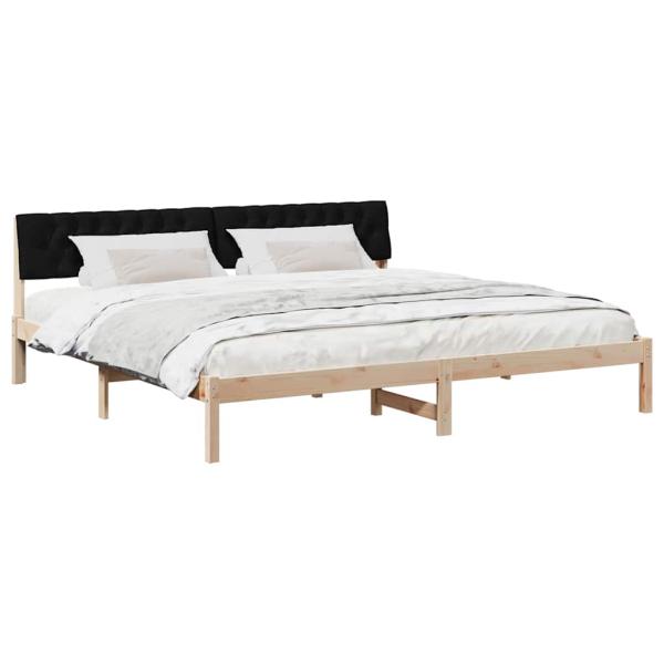 Bettgestell Braun und Schwarz 200 x 200 cm Massivholz Kiefer