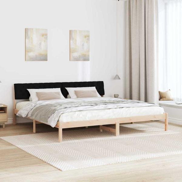 Bettgestell Braun und Schwarz 200 x 200 cm Massivholz Kiefer
