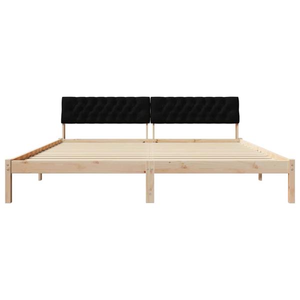Bettgestell Braun und Schwarz 200 x 200 cm Massivholz Kiefer