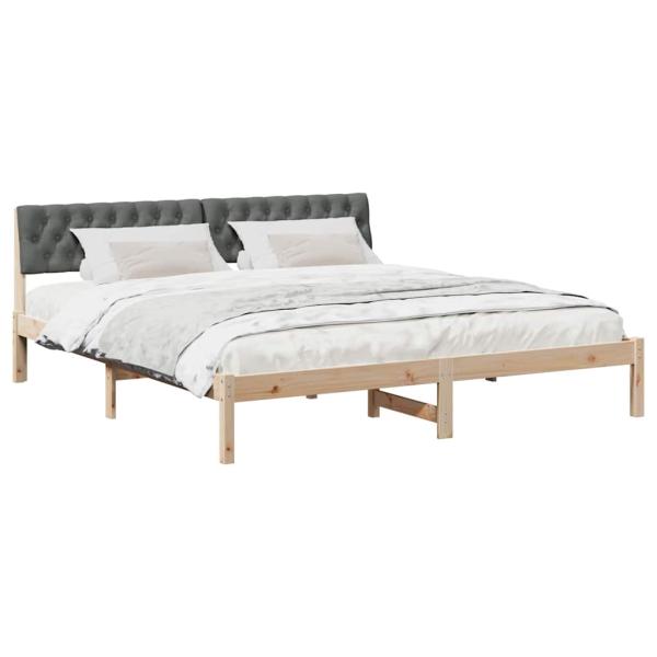 Bettgestell braun und dunkelgrau 180 x 200 cm Massivholz Kiefer