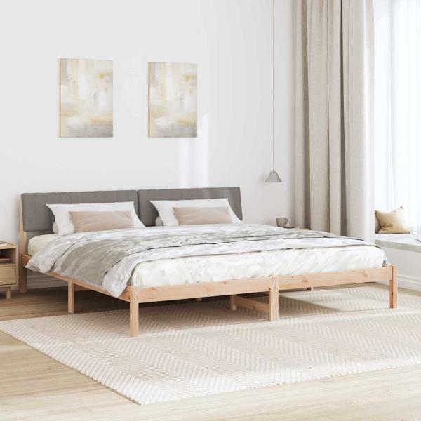 Bettgestell Braun und Taupe 200 x 200 cm Massivholz Kiefer
