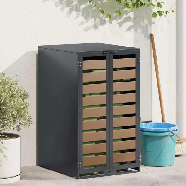 ARDEBO.de - Mülltonnenlager mit Gas-Hebedeckel für 240L Tonne Anthrazit