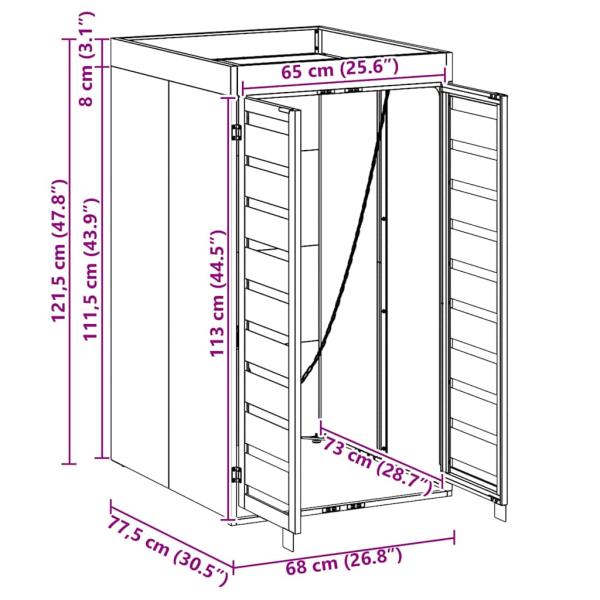 Mülltonnenlager mit Pflanzerdach für 240L Tonne Anthrazit