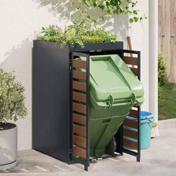 Mülltonnenlager mit Pflanzerdach für 240L Tonne Anthrazit