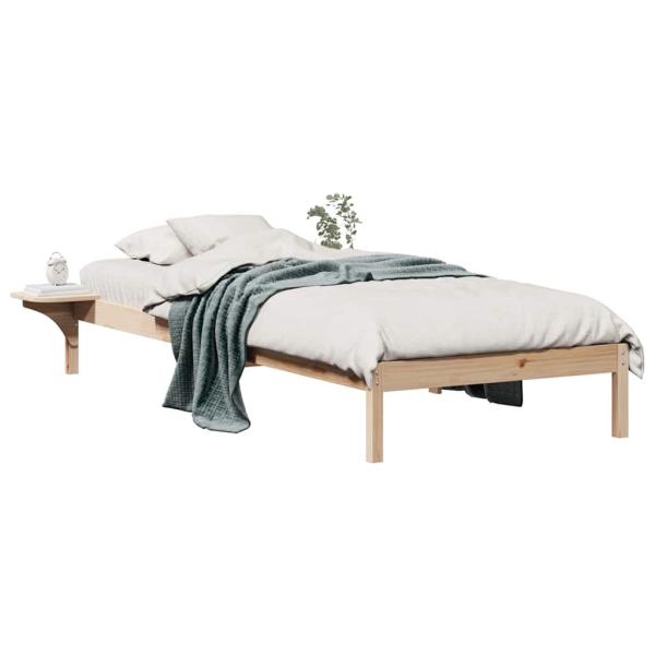 Bettgestell mit Nachttischen Natur 90 x 210 cm