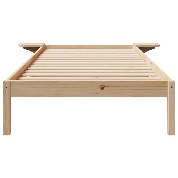 Bettgestell mit Nachttischen Natur 90 x 210 cm