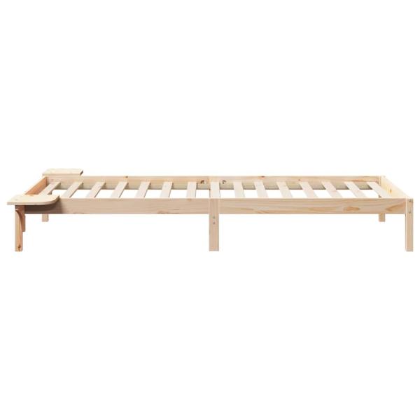 Bettgestell mit Nachttischen Natur 90 x 210 cm