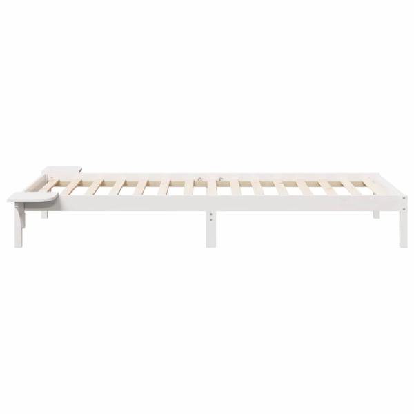 Bettgestell mit Nachttischen Weiß 90 x 210 cm