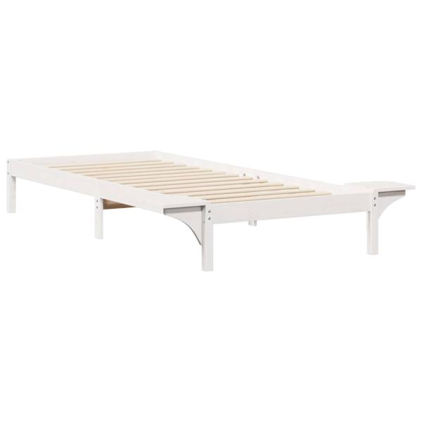 Bettgestell mit Nachttischen Weiß 90 x 210 cm