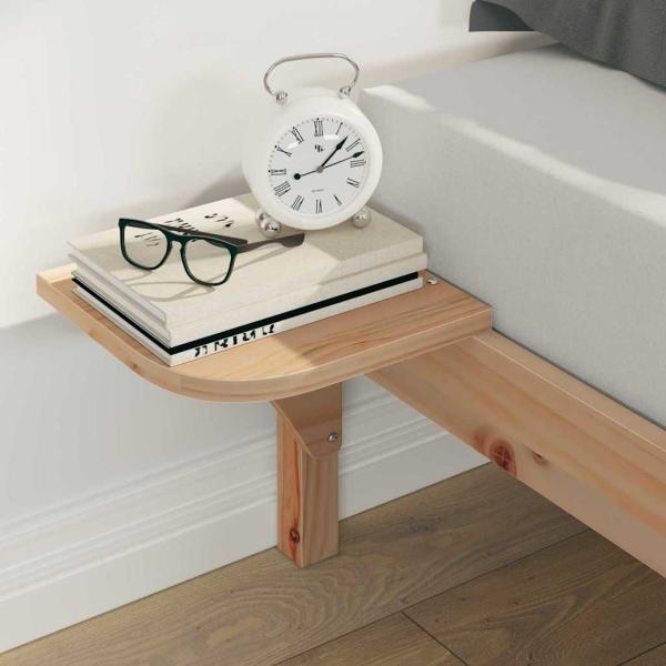 Bettgestell mit Nachttischen Natur 140 x 220 cm