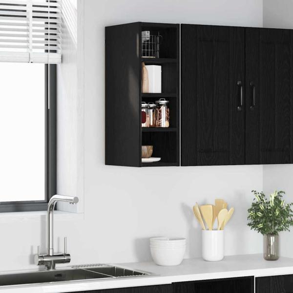 ARDEBO.de - Hängeschrank Riga Schwarz Eichen-Optik 20 x 29,5 x 60 cm