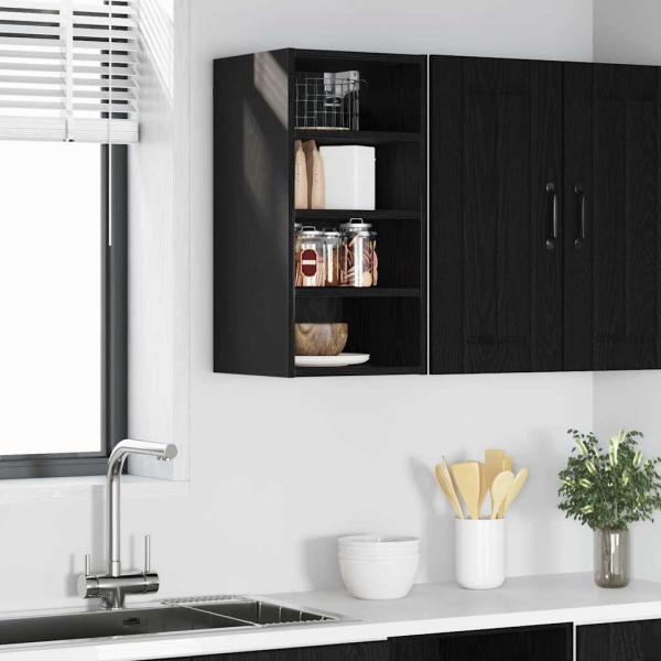 ARDEBO.de - Hängeschrank Riga Schwarz Eichen-Optik 30 x 29,5 x 60 cm