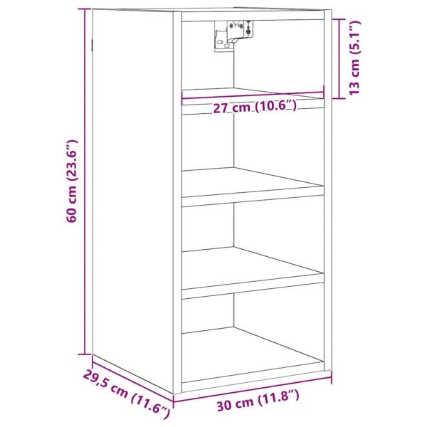 Hängeschrank Riga Schwarz Eichen-Optik 30 x 29,5 x 60 cm
