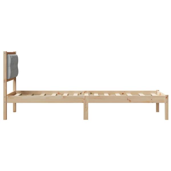 Bettgestell mit Kopfteil Hellgrau 75 x 190 cm Stoff