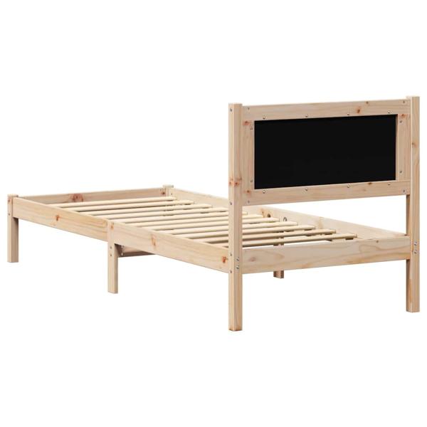Bettgestell mit Kopfteil Hellgrau 75 x 190 cm Stoff