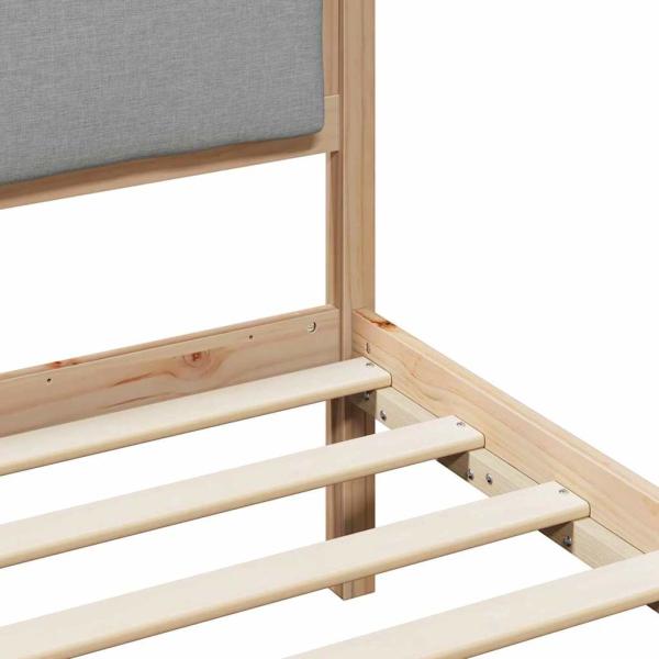 Bettgestell mit Kopfteil Hellgrau 90 x 190 cm Stoff