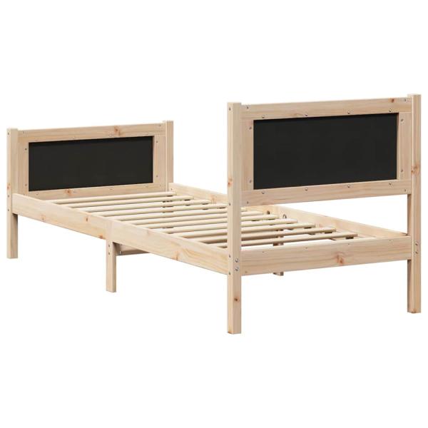 Bettgestell mit Kopfteil Taupe 75 x 190 cm Stoff