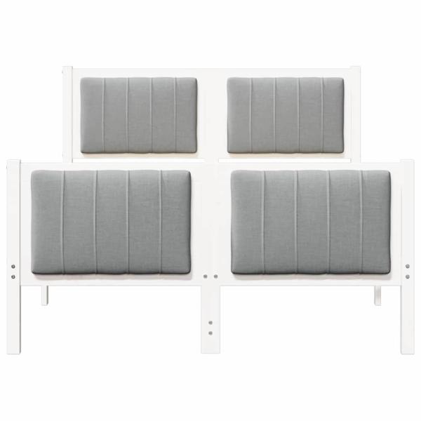 Bettgestell Weiß und hellgrau 120 x 200 cm Massivholz Kiefer