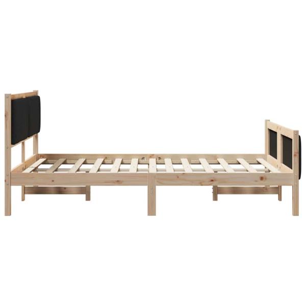 Bettgestell Braun und Schwarz 135 x 190 cm Massivholz Kiefer
